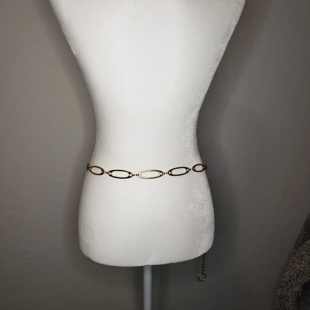 Gold Tone Oval Link Chain Belt Women's Fashion‎ Accessory Accent